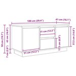 vidaXL Meuble TV avec lumières LED chêne noir 100x41x50 cm
