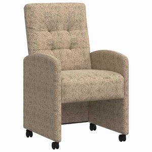 vidaXL Chaises de Salle à Manger avec Roues 2 pc Cuir suédé faux