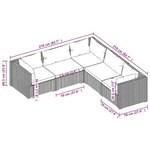 vidaXL Salon de jardin 5 Pièces avec coussins Résine tressée Gris