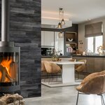 WallArt Planches d'aspect bois Chêne grange Gris cendré