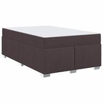 vidaXL Cadre de lit avec matelas Marron foncé 120 x 200 cm tissu