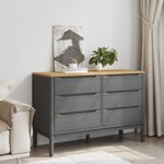 vidaXL Commode FLORO gris bois de pin massif