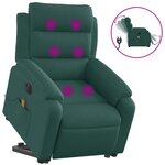 vidaXL Fauteuil inclinable de massage électrique Vert foncé Tissu