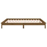 vidaXL Cadre de lit LED marron miel 120x190cm petit double bois massif