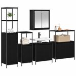 vidaXL Ensemble de mobilier de salle de bain 5 Pièces Chêne noir