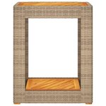 vidaXL Table d'appoint de jardin dessus en bois beige 60x40x75 cm