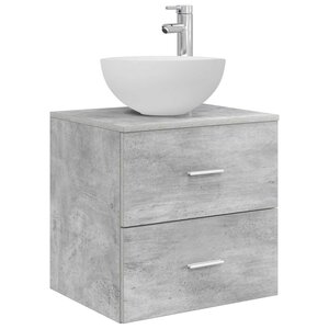 vidaXL Vanité de lavabo mural Gris béton 49 5 x 41 x 64 5 cm