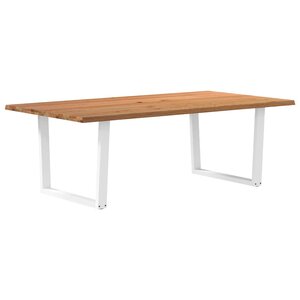 vidaXL Table à manger avec bord naturel 220x120x74cm bois massif chêne