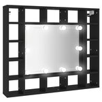 vidaXL Armoire à miroir à LED noir 91x15x76 5 cm