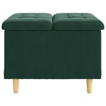 vidaXL Pouf de rangement Vert foncé 60 x 60 x 45 cm Velours