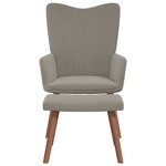 vidaXL Chaise de relaxation avec repose-pied Gris clair Velours