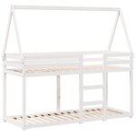 vidaXL Lit superposé avec toit blanc 90x190 cm bois massif de pin