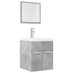 vidaXL Ensemble de meubles de salle de bain 2 Pièces gris béton
