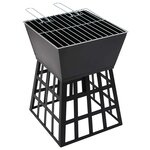 vidaXL Foyer et barbecue 2 en 1 34x34x48 cm Acier