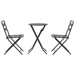 vidaXL Ensemble bistrot 3 Pièces Anthracite Acier