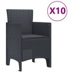 vidaXL Ensemble de salle à manger pour jardin 11 Pièces Anthracite