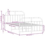 vidaXL Cadre de lit métal sans matelas et pied de lit blanc 120x190 cm