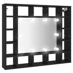 vidaXL Armoire à miroir à LED noir 91x15x76 5 cm