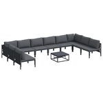 vidaXL Ensemble de canapé de jardin 11 Pièces Anthracite Acier