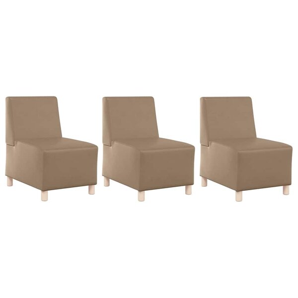 vidaXL Unité de Sofa Modulaire Sans Accoudoirs 3 Pièces Cappuccino