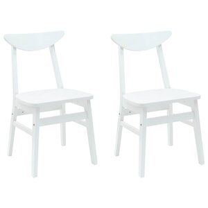 vidaXL Chaises de salle à manger 2 pc Bois de Caoutchouc Massif Blanc