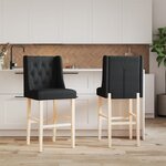 vidaXL Chaises de bar lot de 2 bois massif d'hévéa et tissu