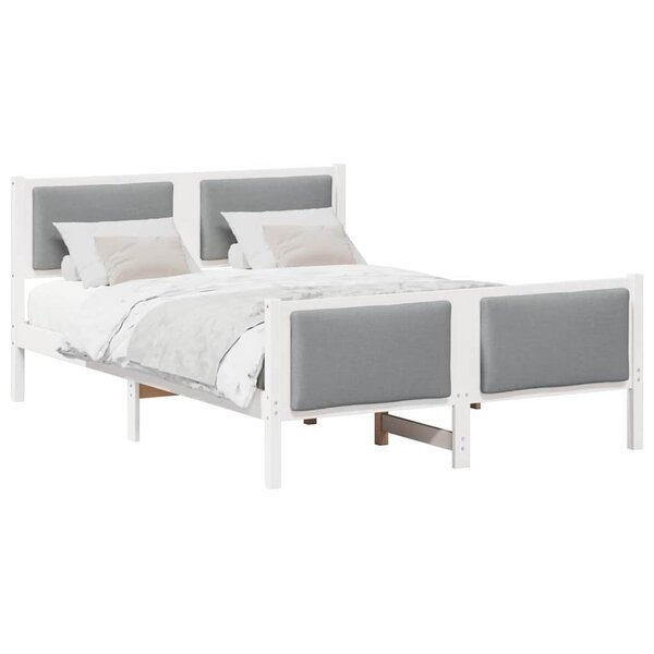 vidaXL Cadre de lit avec tête de lit Gris clair 150 x 200 cm tissu