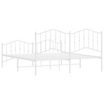 vidaXL Cadre de lit métal sans matelas et pied de lit blanc 183x213 cm