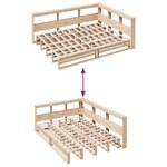 vidaXL Lit bibliothèque sans matelas 150x200 cm bois massif de pin