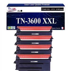 T3AZUR - 3x Toners compatibles avec Brother TN3600 XXL pour Brother HL-L5210DN HL-L5210DW HL-L6210DW HL-L6410DN Noir - 11 000 pages