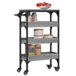 vidaXL Chariot de cuisine sonoma gris 53x20x76 cm bois d'ingénierie