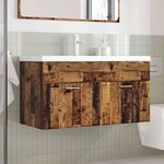 vidaXL Armoire lavabo de salle de bain avec bassin intégré vieux bois