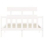 vidaXL Cadre de lit sans matelas blanc bois de pin massif