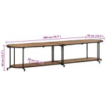 vidaXL Meuble TV 200x42x40 cm bois d'acacia massif