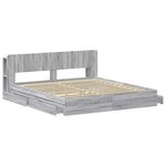 vidaXL Cadre de lit avec rangement Sonoma gris 180 x 200 cm