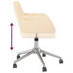 vidaXL Chaises pivotantes à manger lot de 2 Crème Tissu