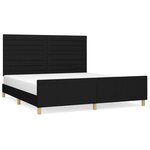 vidaXL Cadre de lit avec tête de lit Noir 180 x 200 cm Tissu