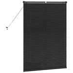 vidaXL Store de Fenêtre avec des rideaux Noir Aluminium