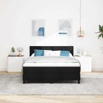 vidaXL Lit à ressort avec matelas Noir 140x190 cm en tissu