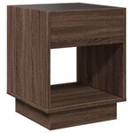 vidaXL Table de chevet avec LED infini chêne marron 40x40x50 cm