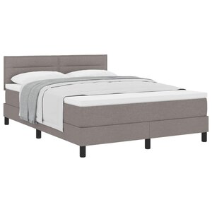 vidaXL Lit à ressorts avec matelas Taupe 140 x 190 cm tissu