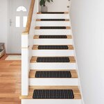 vidaXL Tapis d'escalier auto-adhésifs 15 Pièces Anthracite 65 x 21 x 4 cm