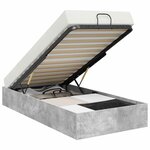 vidaXL Cadre de lit ottoman Gris béton 100 x 200 cm Bois d'ingénierie