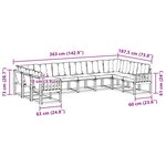 vidaXL Ensemble de canapés d'extérieur 10 pc Blanc et crème