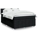 vidaXL Sommier à lattes de lit avec matelas Noir 160x200 cm Tissu