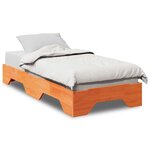vidaXL Cadre de lit sans matelas empilable cire marron 100x200 cm