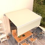 vidaXL Auvent automatique rétractable avec store 4x3 m Crème