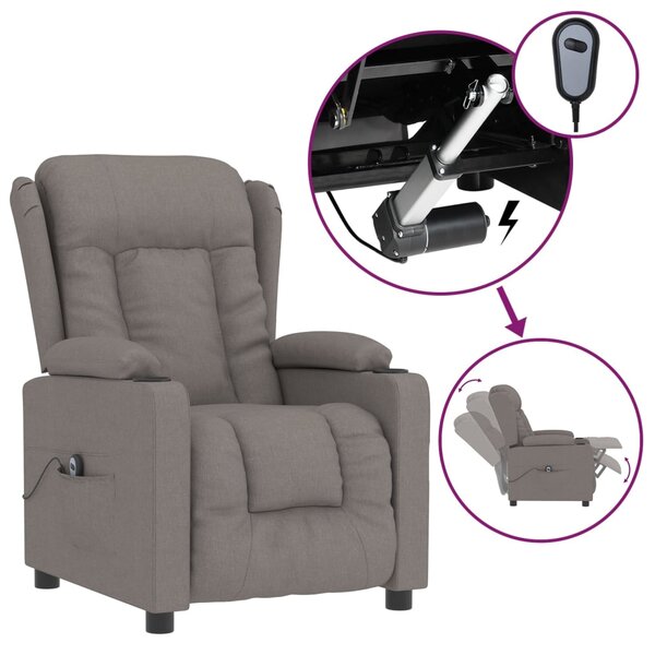 vidaXL Fauteuil inclinable électrique Taupe Tissu