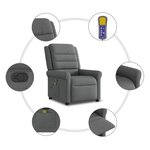 vidaXL Fauteuil de massage inclinable Gris foncé Tissu