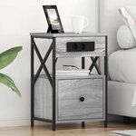 vidaXL Cabinet de chevet Sonoma gris 40 x 31 x 60 cm Bois d'ingénierie